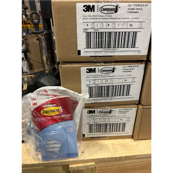 3M Command Clear Mini Refill Strips, 24 Strips, CAT 17020CLR-EF