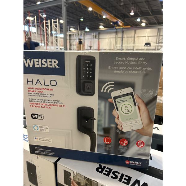 Weiser Halo Wi-fi Touchscreen Smart Lock, Electronic Deadbolt and Handleset Combo Pack