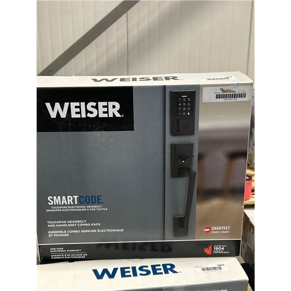 Weiser SmartCode Touchpad Deadbolt and Handleset Combo with SmartKey Technology