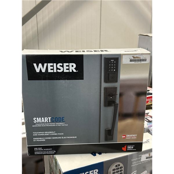 Weiser SmartCode Touchpad Deadbolt and Handleset Combo with SmartKey Technology