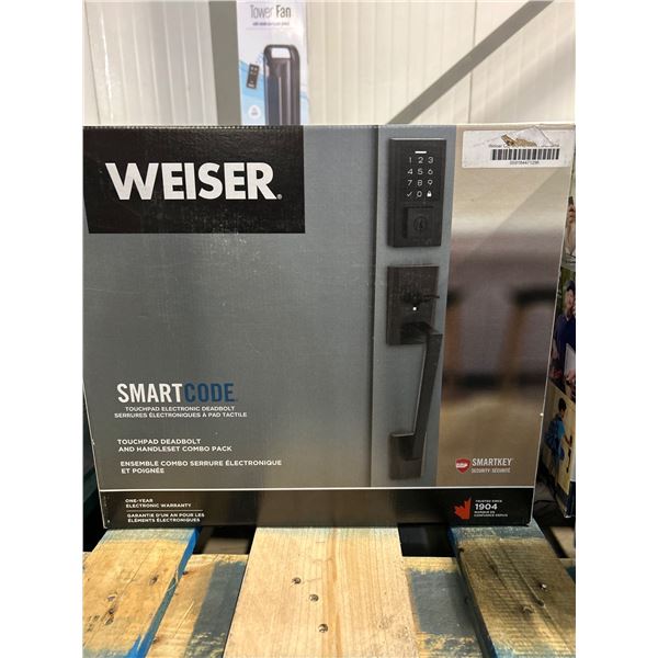 Weiser SmartCode Touchpad Deadbolt and Handleset Combo with SmartKey Technology