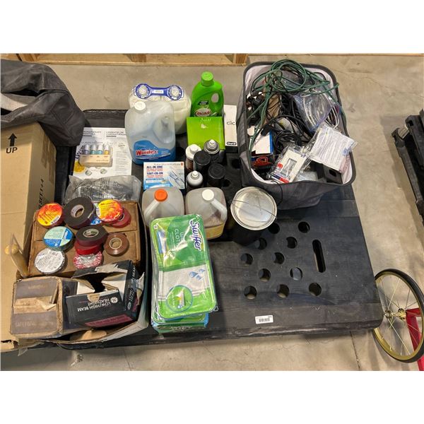 PALLET LOT – Household Cleaning Supplies and Electrical Components