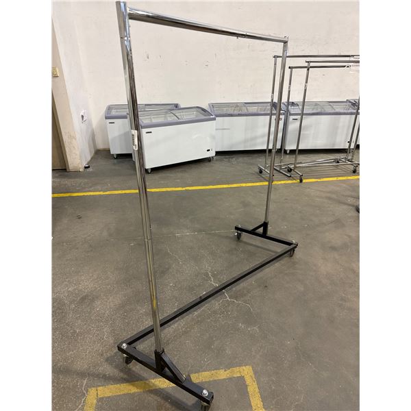 Commercial-Grade Chrome Garment Rack With Wheels