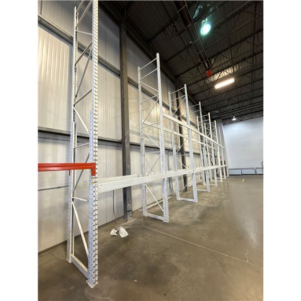 LOT Pallet Racking (55 ft) incl.- 7 – 18′ x42″ ups & 26- 7 3/4′