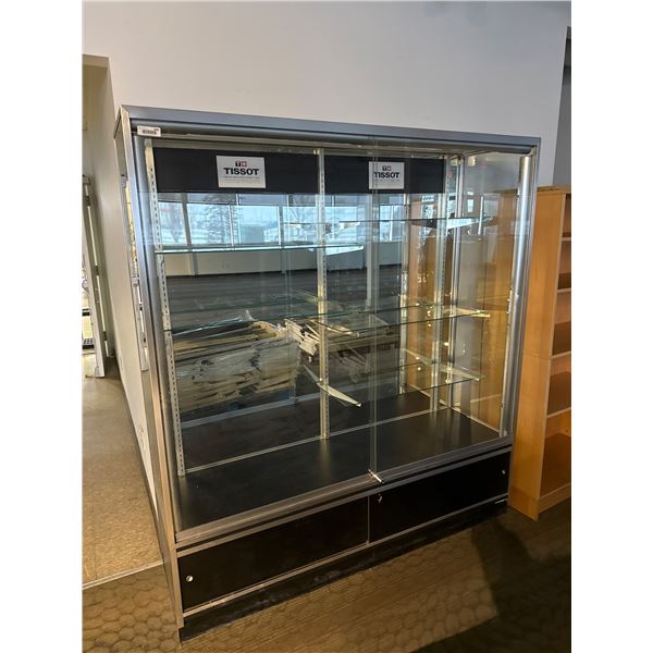Glass Display Cabinet with Shelving and Storage/lights