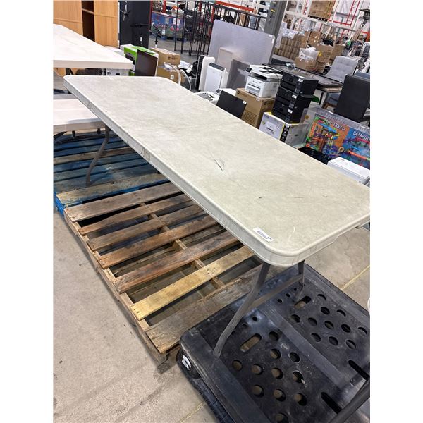 Folding Rectangular Table with Metal Legs