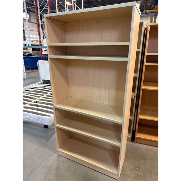 Wooden Bookshelf With Five Shelves