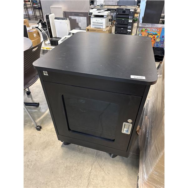 Mobile AV Equipment Cabinet with Rack Mount and Power Controls