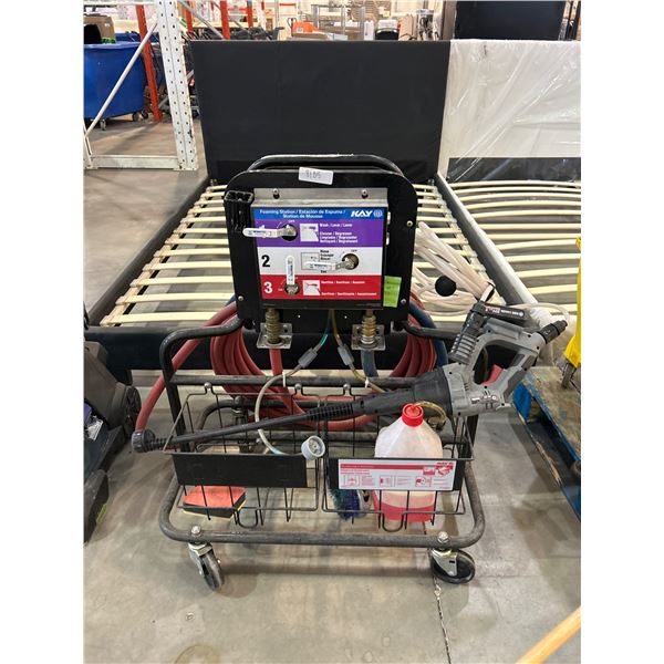 Kay Foaming Station with Spray Gun and Hoses on Mobile Cart