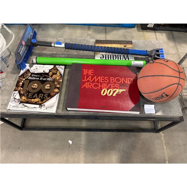 Items Including Basketball, Book, and Tools