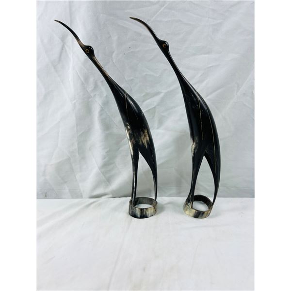 Carved Horn Birds