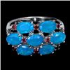 Image 1 : Natural Ethopian Blue Opal Ring
