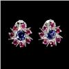 Image 1 : Natural Iolite Rhodolite Garnet Earrings