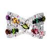 Image 1 : Natural Tourmaline Rhodolite Garnet Cross Ring