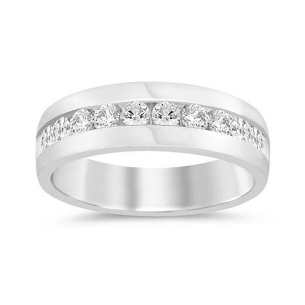 Gold &  Round White Diamond 3.10 Cts Eternity Ring