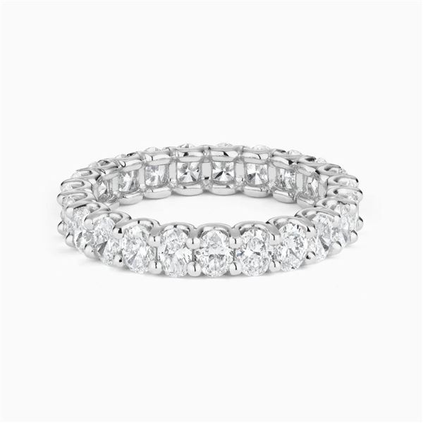 Gold & Lab Oval Diamond 5.00 Cts Eternity Ring