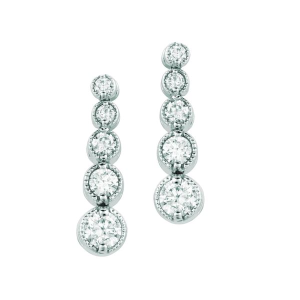 Gold & White Round Diamond 5.00 Cts Earrings