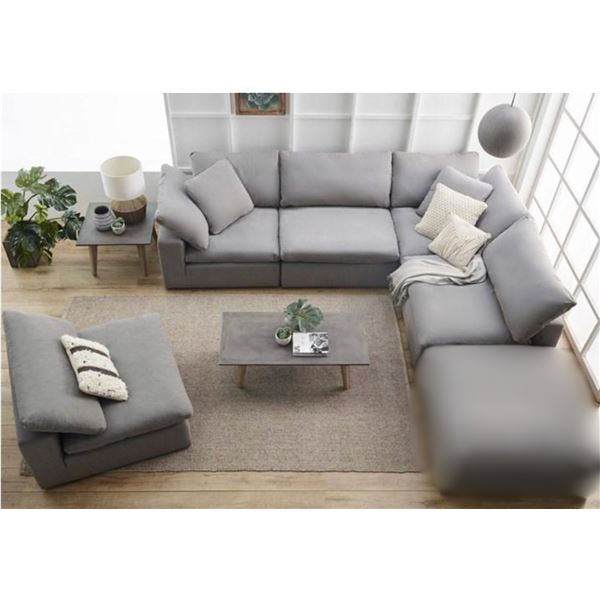 New Moe's Home Collection - Clay Modular 5-Piece Chair Set Light Grey - RV: $9545 CAD