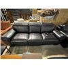 Image 2 : Modern Black Leather Reclining 3-Seat Sofa, Approx. H31" x W87" x D36" (w/ Adapter)