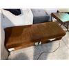 Image 2 : Brown Cowhide Storage Bench / Ottoman, Approx. H15" x W58" x D21"