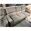 Image 2 : Lamax Leather 3-Seat Reclining Beige Sofa, Approx. H41" x W85" x D32"