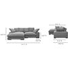Image 2 : New Moe's Home Collection - Plunge Sectional Anthracite - RV: $3249 CAD (Store Display Item Without