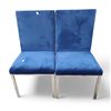 Image 1 : Set of 2 Blue Velvet Accent Dining Chairs
