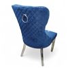 Image 3 : 1 Blue Velvet Tufted Dining Chair and 1 Nailhead Trim Accent Dining Chair