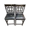 Image 1 : Set of 2 Dark Wood Bar Chairs, Approx. H41" Each