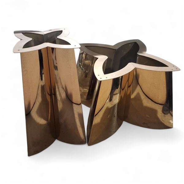 2 Pcs Gold Chrome Clover Side Table Bases