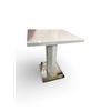 Image 1 : White Gloss End Table with Chrome Pedestal Base, H22" x 19.5" x19.5"