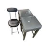 Image 1 : 3 Pcs Lot: 2 Grey Faux Leather Bar Stools and Black Folding Chair, H25" x 14.5" x 14.5" Each