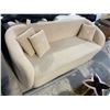 Image 2 : Cream Boucle Curved Sofa, Approx. H32.5" x 85" x 35"
