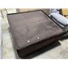 Image 2 : Dark Chocolate Brown Square Upholstered Coffee Table, Approx. H20" x 46" x 46"