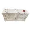 Image 1 : Set of 2 Whitewashed Nightstands, Approx. H24" x 23.5" x 16"