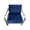 Image 1 : Navy Velvet Accent Chair with Stainless Steel Frame, Approx. H35" x W31" x D30"