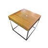 Image 1 : Walnut Veneer Wood Top Side Table with Chrome Metal Frame, H19" x 20.5" x 20.5"
