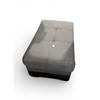 Image 1 : Grey Tufted Leather Storage Ottoman, H18.5" x 37.5" x 22.5"