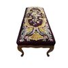 Image 1 : Needlepoint Floral Upholstered Bench, Approx. H15.5 x W38" x 16"