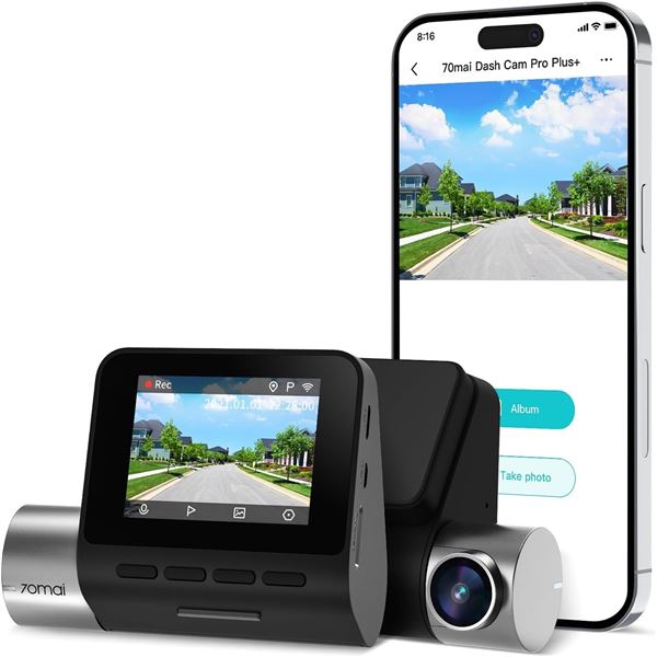 BNIB 70mai Dash Cam Pro Plus+Rear Cam Set - Model A500S-1 * 2.7 K Ultra * Dual Channel Recording * B