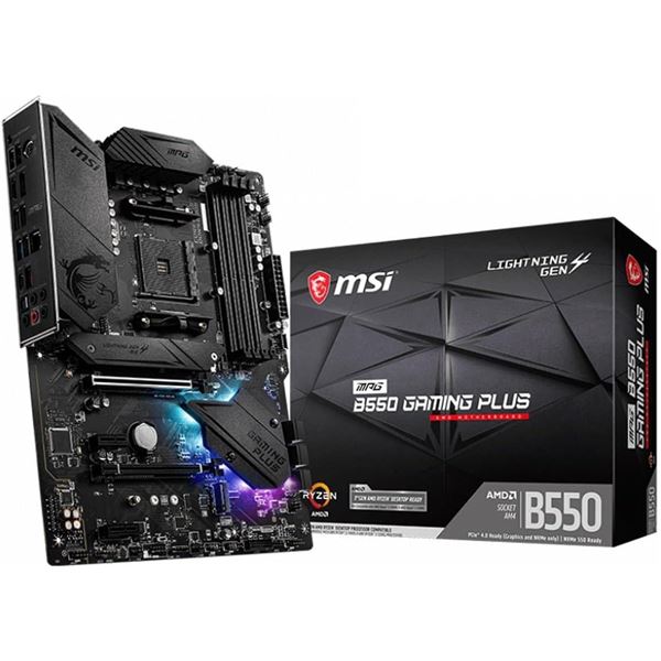 BNIB Ryzern MSI MPG B550 Gaming Plus Gaming Motherboard (AMD AM4, DDR4, PCIe 4.0, SATA 6Gb/s, M.2, U