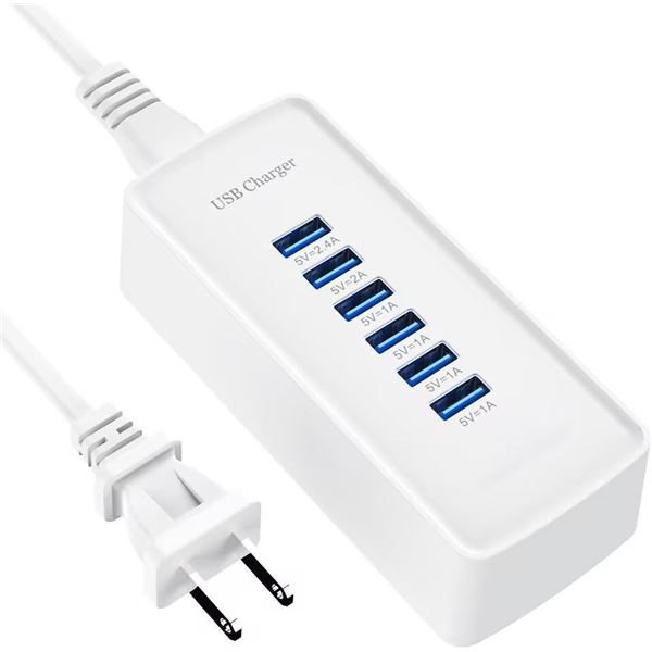 6 New in Box Smart 6-Port USB Charging Stations (30 W) Model :727 - Retail: $21.99 each
