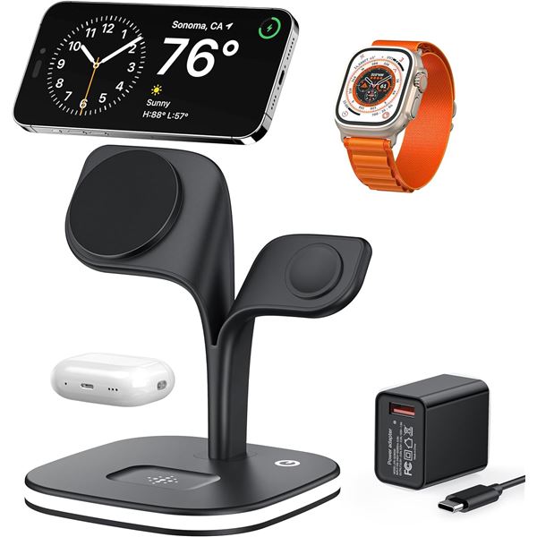 2 New in Box EXW 5-in-1 Wireless Charging Stations - Retail: $26.99 each - Some of the boxes have mi