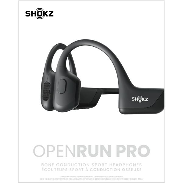 BNIB SHOK Open Run Bone Conduction Wireless Sport Headset (Black) - Retail: $169.95 (this box is dam