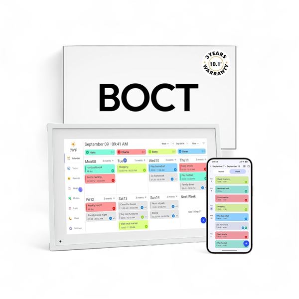 BNIB BOCT 10.1" Digital Smart Touch Screen Wall Calendar - RV: $169.99 CAD