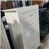 Image 2 : White High-Gloss 5-Drawer Chest,  Approx. H48" x W27" x D16.5"