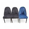 Image 1 : Set of 3 Velvet Dining Chairs - 2 Black And 1 Blue