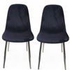 Image 1 : Group of 2 Contemporary Black Velvet Dining Chairs
