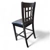 Image 2 : Group of 3 - Black Lattice-Back Counter-Height Bar Stools