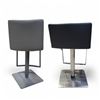 Image 2 : Group of 2 - Faux Leather Swivel Bar Stools (Black and Grey)